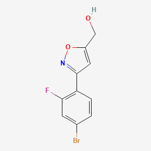 molecular formula C10H7BrFNO2 B7895508 [3-(4-Bromo-2-fluorophenyl)-1,2-oxazol-5-yl]methanol 