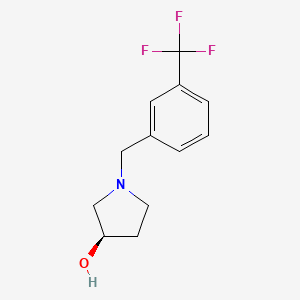 molecular formula C12H14F3NO B7895531 (3R)-1-{[3-(Trifluoromethyl)phenyl]methyl}pyrrolidin-3-ol 