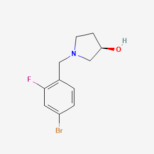 molecular formula C11H13BrFNO B7895539 (3R)-1-(4-bromo-2-fluorobenzyl)pyrrolidin-3-ol 