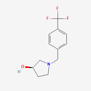 molecular formula C12H14F3NO B7895544 (3R)-1-{[4-(trifluoromethyl)phenyl]methyl}pyrrolidin-3-ol 