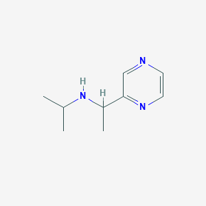 molecular formula C9H15N3 B7895568 Isopropyl-(1-pyrazin-2-yl-ethyl)-amine 