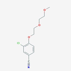 molecular formula C12H14ClNO3 B7895584 3-Chloro-4-[2-(2-methoxyethoxy)ethoxy]benzonitrile 