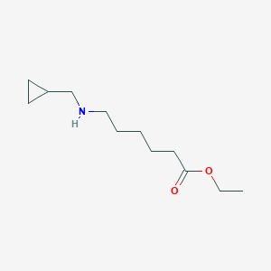 molecular formula C12H23NO2 B7895708 Ethyl 6-((cyclopropylmethyl)amino)hexanoate 
