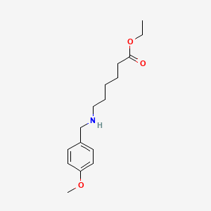 molecular formula C16H25NO3 B7895709 6-(4-Methoxybenzylamino)hexanoic acid ethyl ester 