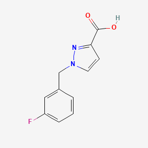 molecular formula C11H9FN2O2 B7895759 1-[(3-fluorophenyl)methyl]-1H-pyrazole-3-carboxylic acid 