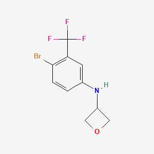 molecular formula C10H9BrF3NO B7895880 N-(4-Bromo-3-(trifluoromethyl)phenyl)oxetan-3-amine 