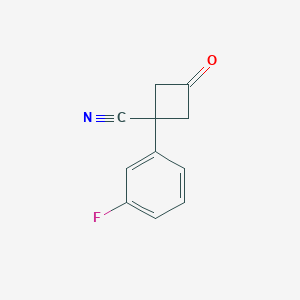 molecular formula C11H8FNO B7895940 1-(3-Fluorophenyl)-3-oxocyclobutane-1-carbonitrile 