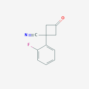 molecular formula C11H8FNO B7895946 1-(2-Fluorophenyl)-3-oxocyclobutane-1-carbonitrile 