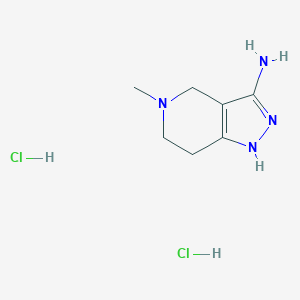 molecular formula C7H14Cl2N4 B7895966 5-methyl-4,5,6,7-tetrahydro-2H-pyrazolo[4,3-c]pyridin-3-amine dihydrochloride 