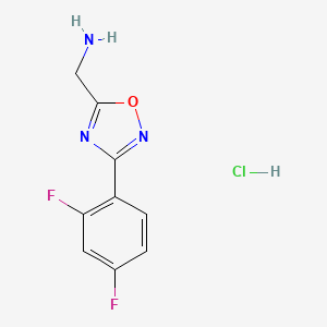 molecular formula C9H8ClF2N3O B7895992 (3-(2,4-Difluorophenyl)-1,2,4-oxadiazol-5-yl)methanamine hydrochloride 