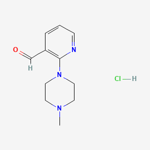 molecular formula C11H16ClN3O B7895995 2-(4-Methylpiperazin-1-yl)nicotinaldehyde hydrochloride 