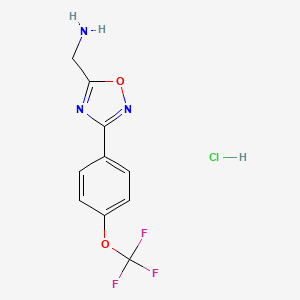 molecular formula C10H9ClF3N3O2 B7896009 (3-(4-(Trifluoromethoxy)phenyl)-1,2,4-oxadiazol-5-yl)methanamine hydrochloride 