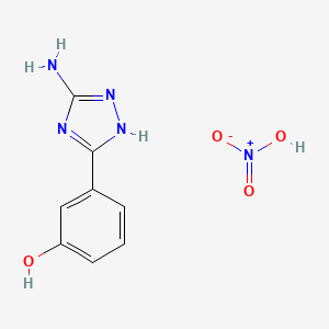 molecular formula C8H9N5O4 B7896016 3-(3-amino-1H-1,2,4-triazol-5-yl)phenol nitrate 