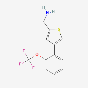 molecular formula C12H10F3NOS B7896057 (4-(2-(Trifluoromethoxy)phenyl)thiophen-2-yl)methanamine 