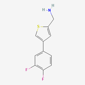 molecular formula C11H9F2NS B7896081 [4-(3,4-Difluorophenyl)thiophen-2-yl]methanamine 