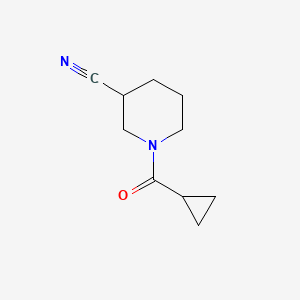 molecular formula C10H14N2O B7896094 1-Cyclopropanecarbonylpiperidine-3-carbonitrile 
