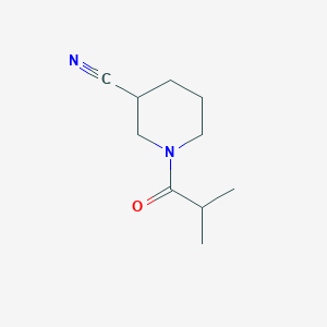 molecular formula C10H16N2O B7896101 1-(2-Methylpropanoyl)piperidine-3-carbonitrile 
