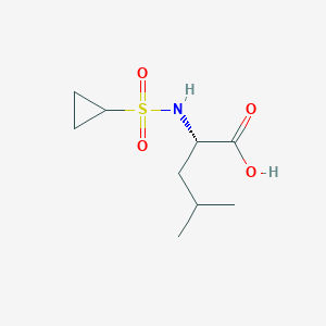 molecular formula C9H17NO4S B7896198 (2S)-2-cyclopropanesulfonamido-4-methylpentanoic acid 