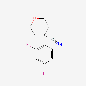 molecular formula C12H11F2NO B7896226 4-(2,4-Difluorophenyl)oxane-4-carbonitrile 
