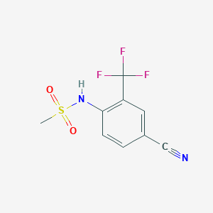 molecular formula C9H7F3N2O2S B7896304 N-[4-cyano-2-(trifluoromethyl)phenyl]methanesulfonamide 