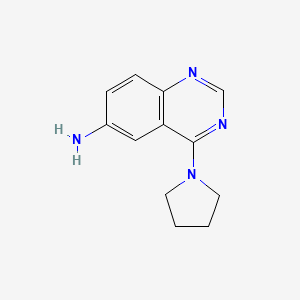 molecular formula C12H14N4 B7896306 4-(1-Pyrrolidinyl)-6-quinazolinamine 