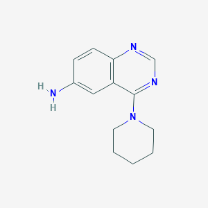 molecular formula C13H16N4 B7896313 4-Piperidino-6-quinazolinamine 