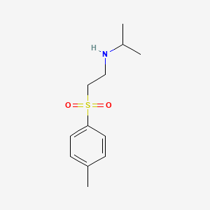molecular formula C12H19NO2S B7896328 N-[2-(4-methylphenyl)sulfonylethyl]propan-2-amine 