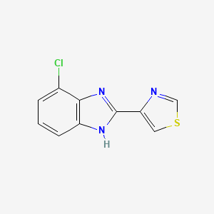 molecular formula C10H6ClN3S B7896381 4-(4-chloro-1H-benzimidazol-2-yl)-1,3-thiazole 