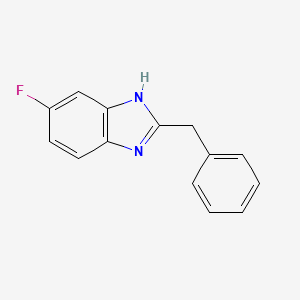 molecular formula C14H11FN2 B7896382 2-benzyl-5-fluoro-1H-1,3-benzodiazole 