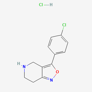molecular formula C12H12Cl2N2O B7896456 3-(4-chlorophenyl)-4H,5H,6H,7H-[1,2]oxazolo[4,3-c]pyridine hydrochloride 