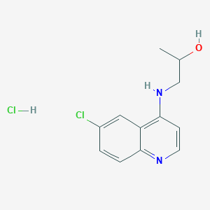 molecular formula C12H14Cl2N2O B7896489 1-[(6-Chloroquinolin-4-yl)amino]propan-2-ol;hydrochloride 