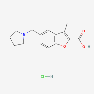 3-Methyl-5-(pyrrolidin-1-ylmethyl)-1-benzofuran-2-carboxylic acid hydrochloride