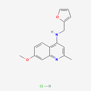 N-(furan-2-ylmethyl)-7-methoxy-2-methylquinolin-4-amine;hydrochloride