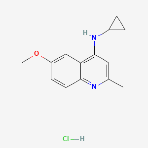 molecular formula C14H17ClN2O B7896509 N-cyclopropyl-6-methoxy-2-methylquinolin-4-amine;hydrochloride 