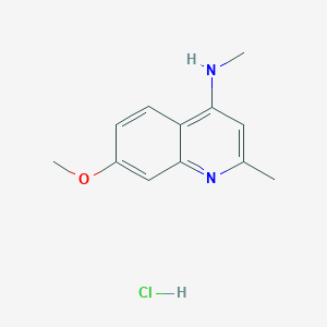 molecular formula C12H15ClN2O B7896515 7-methoxy-N,2-dimethylquinolin-4-amine;hydrochloride 