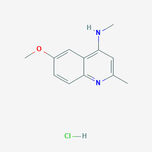 molecular formula C12H15ClN2O B7896519 6-methoxy-N,2-dimethylquinolin-4-amine;hydrochloride 