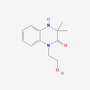 molecular formula C12H16N2O2 B7896529 1-(2-Hydroxyethyl)-3,3-dimethyl-3,4-dihydroquinoxalin-2(1H)-one 
