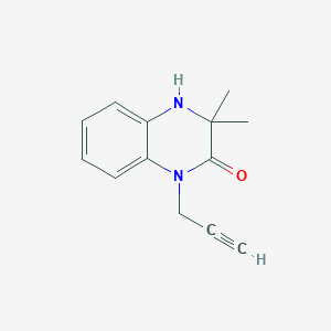 molecular formula C13H14N2O B7896531 3,3-Dimethyl-1-(prop-2-ynyl)-3,4-dihydroquinoxalin-2(1H)-one 