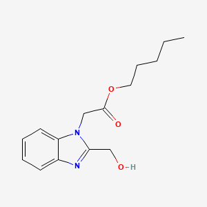 molecular formula C15H20N2O3 B7896536 Pentyl 2-[2-(hydroxymethyl)benzimidazol-1-yl]acetate 