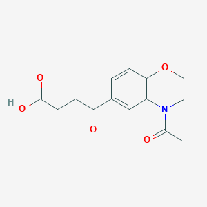 molecular formula C14H15NO5 B7896544 4-(4-Acetyl-2,3-dihydro-1,4-benzoxazin-6-yl)-4-oxobutanoic acid 