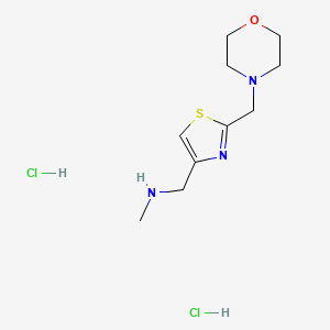 molecular formula C10H19Cl2N3OS B7896551 Methyl({[2-(morpholin-4-ylmethyl)-1,3-thiazol-4-yl]methyl})amine dihydrochloride 