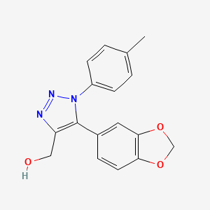 molecular formula C17H15N3O3 B7896565 [5-(1,3-Benzodioxol-5-yl)-1-(4-methylphenyl)-1H-1,2,3-triazol-4-yl]methanol 