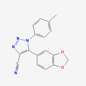 molecular formula C17H12N4O2 B7896567 5-(1,3-Benzodioxol-5-yl)-1-(4-methylphenyl)-1H-1,2,3-triazole-4-carbonitrile 