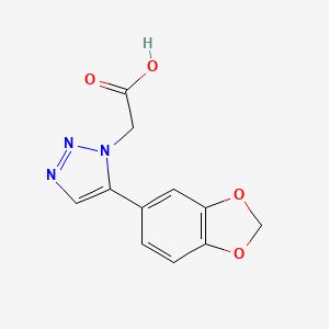 molecular formula C11H9N3O4 B7896570 2-[5-(1,3-Benzodioxol-5-yl)triazol-1-yl]acetic acid 