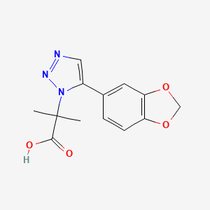 molecular formula C13H13N3O4 B7896572 2-[5-(1,3-Benzodioxol-5-yl)triazol-1-yl]-2-methylpropanoic acid 