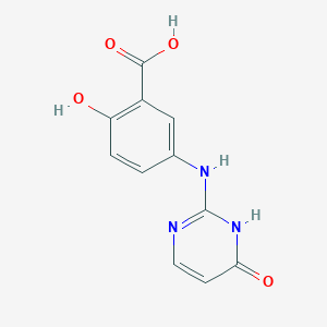 molecular formula C11H9N3O4 B7896586 2-Hydroxy-5-[(6-oxo-1,6-dihydropyrimidin-2-yl)amino]benzoic acid 