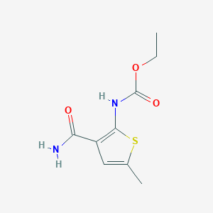 molecular formula C9H12N2O3S B7896654 ethyl N-(3-carbamoyl-5-methylthiophen-2-yl)carbamate 