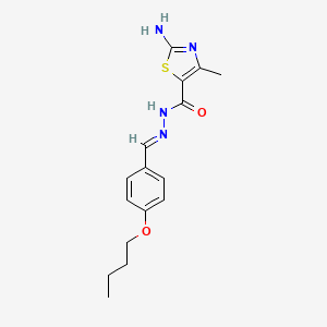 molecular formula C16H20N4O2S B7896691 2-amino-N-[(1E)-(4-butoxyphenyl)methylidene]-4-methyl-1,3-thiazole-5-carbohydrazide 