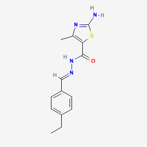 molecular formula C14H16N4OS B7896692 2-amino-N-[(1E)-(4-ethylphenyl)methylidene]-4-methyl-1,3-thiazole-5-carbohydrazide 