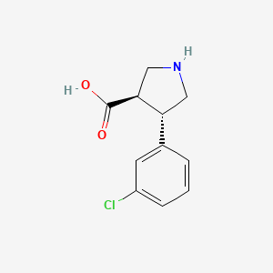 molecular formula C11H12ClNO2 B7896750 (3R,4S)-4-(3-Chlorophenyl)pyrrolidine-3-carboxylic acid 